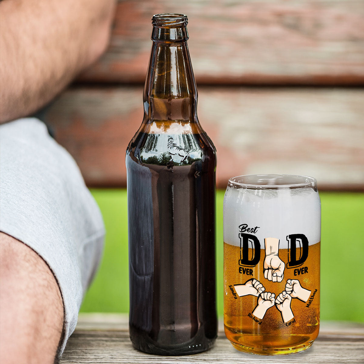 Best Dad Ever - Personalized Custom Beer Can Glass
