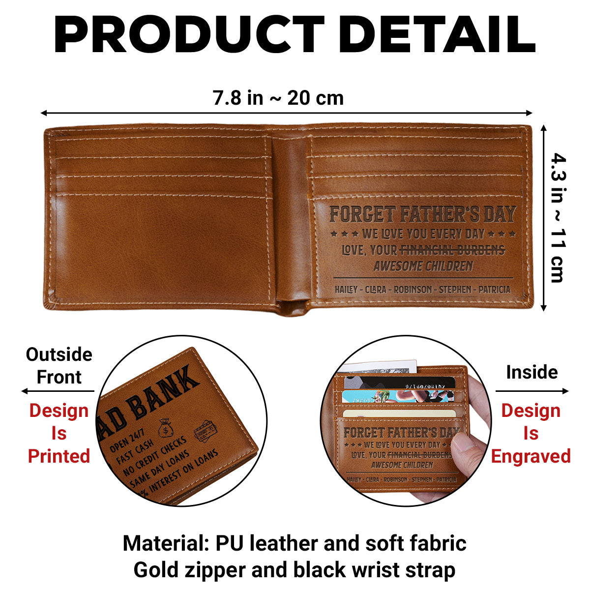 Love You Every Day - Personalized Custom Printed Men Leather Wallet