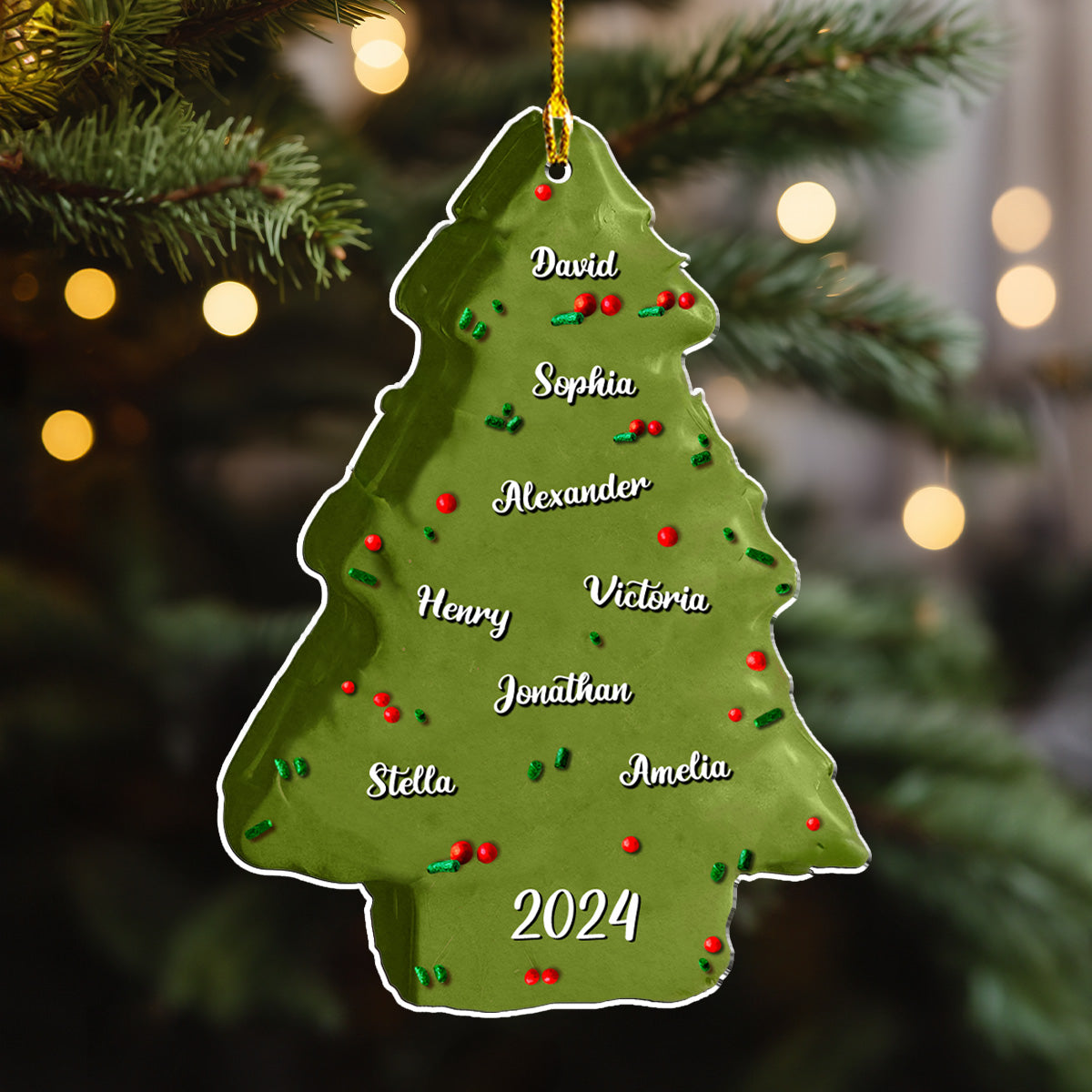 Christmas Tree Cake Full Color - Personalized Custom Acrylic Ornament