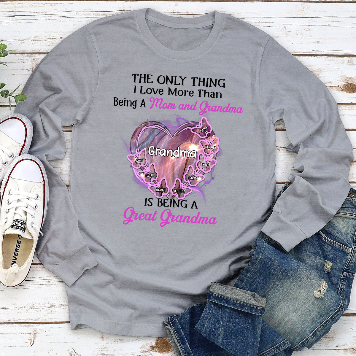 Being A Great Grandma - Personalized Custom Shirt