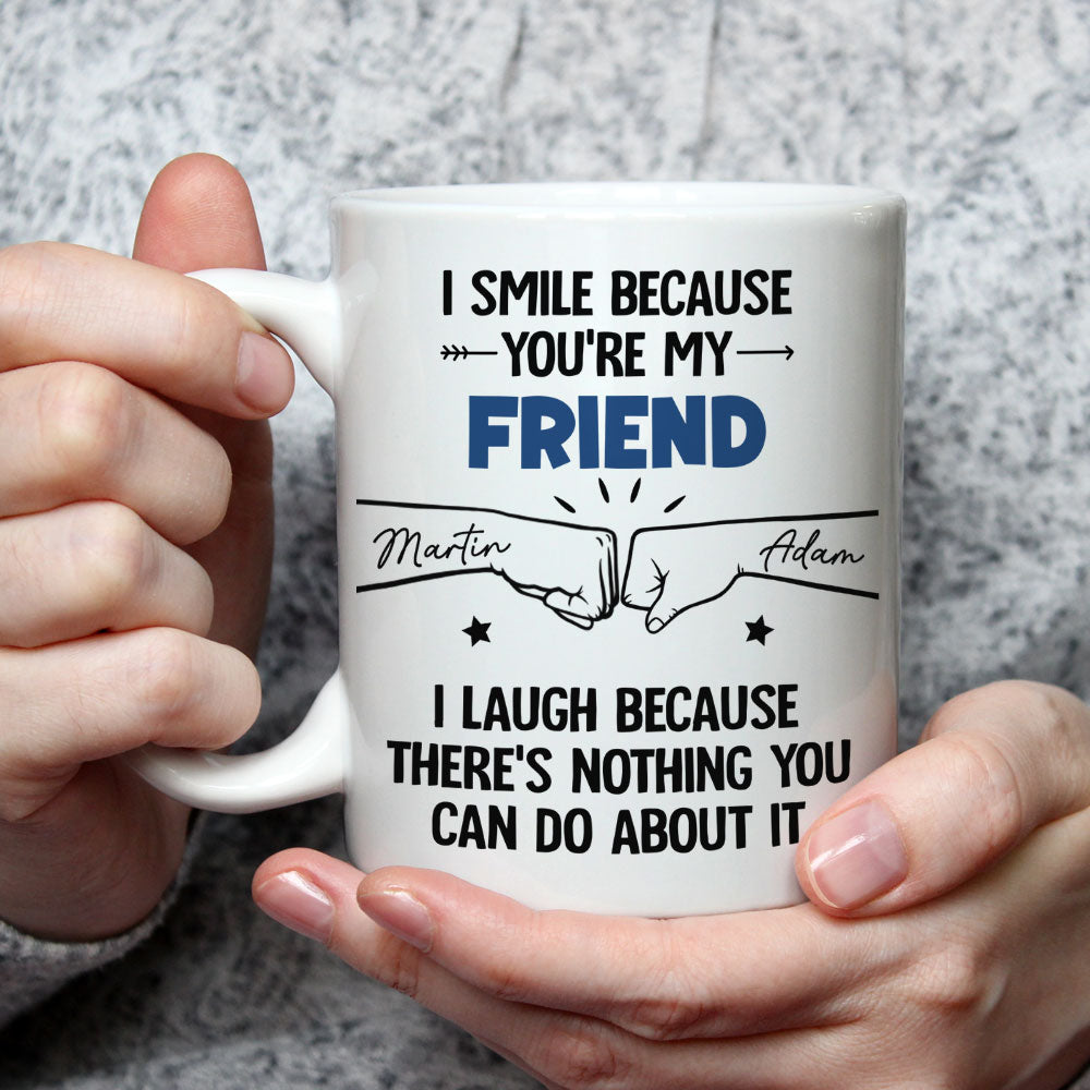 I Smile Because You Are My Brother - Personalized Custom Coffee Mug