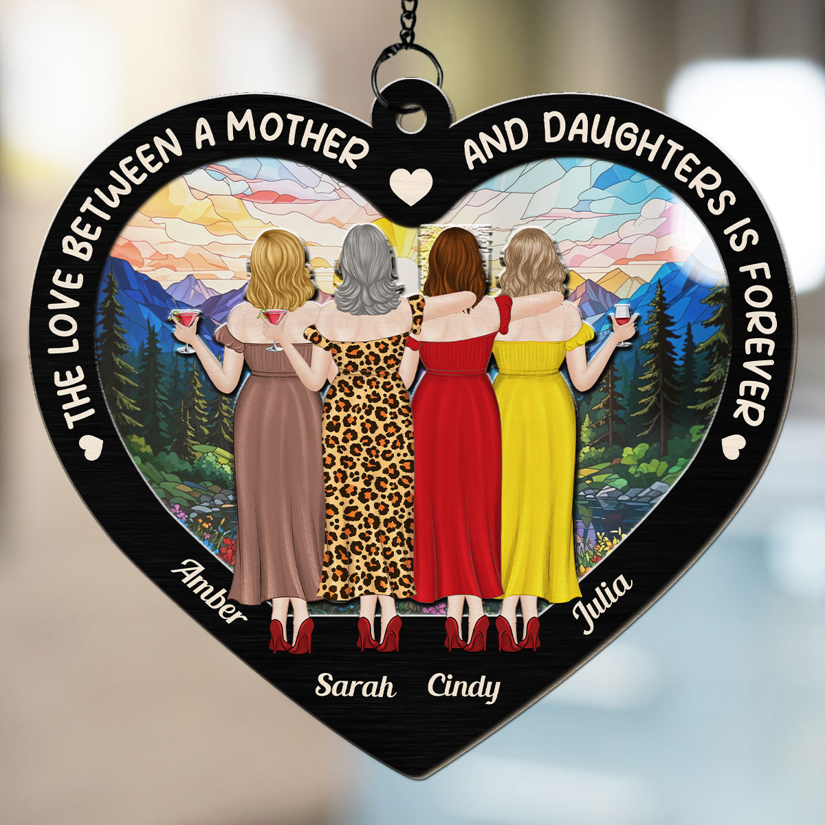 Mother And Daughter Forever Love - Personalized Custom Suncatcher
