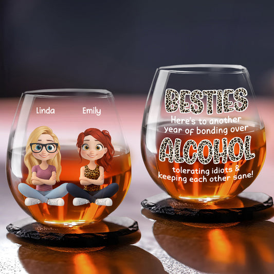 Alcohol Tolerating Cartoonize - Personalized Custom Wine Glass