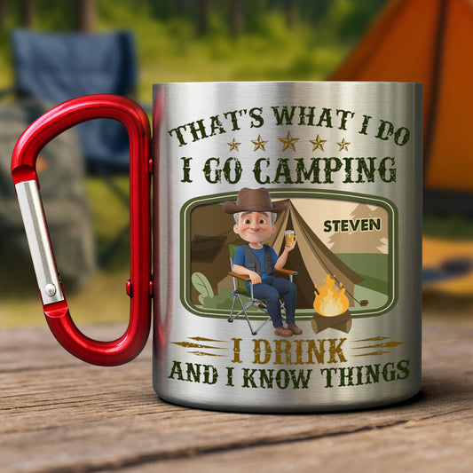 I Go Camping I Drink - Personalized Custom Carabiner Mug
