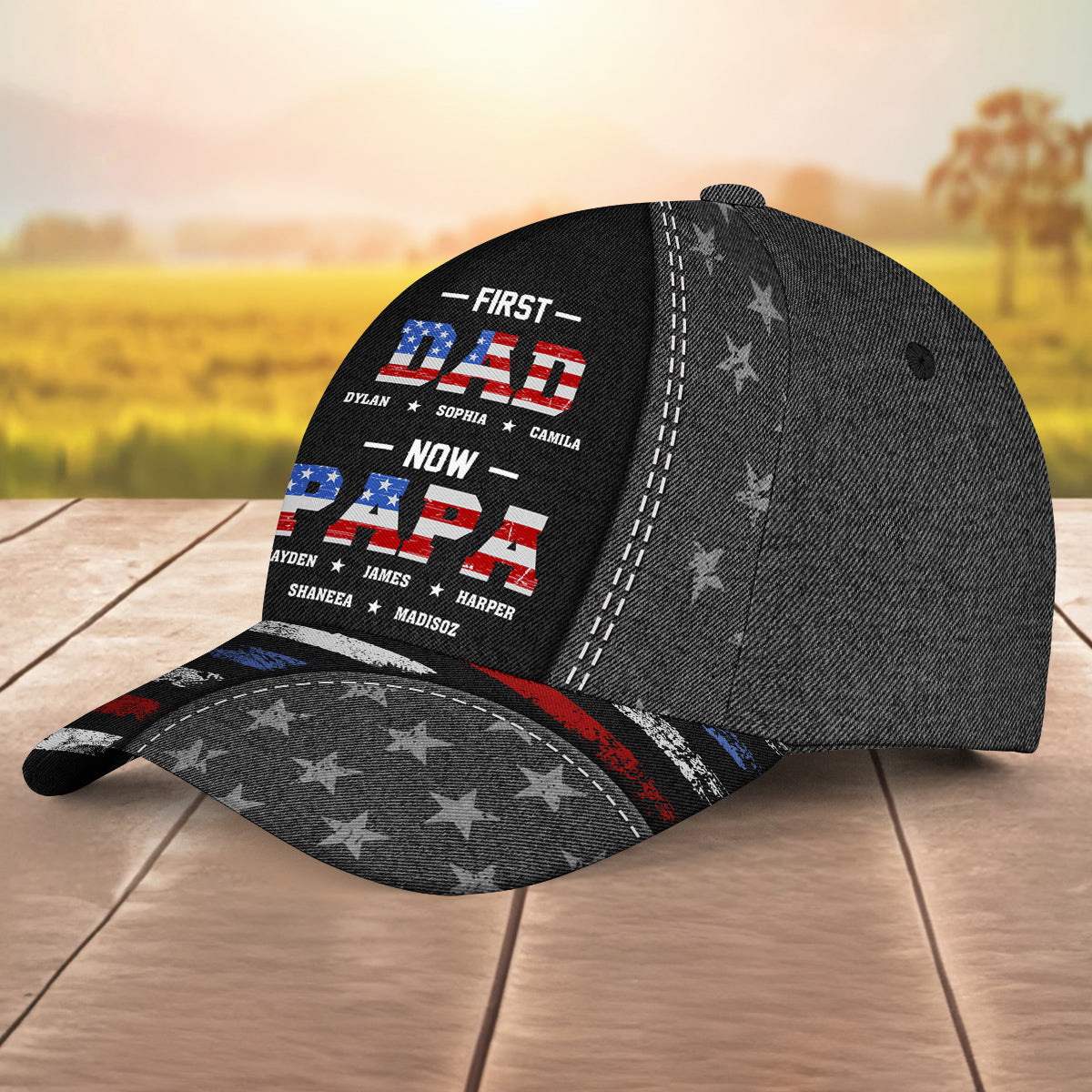 First Dad Now Papa - Personalized Custom Classic Cap