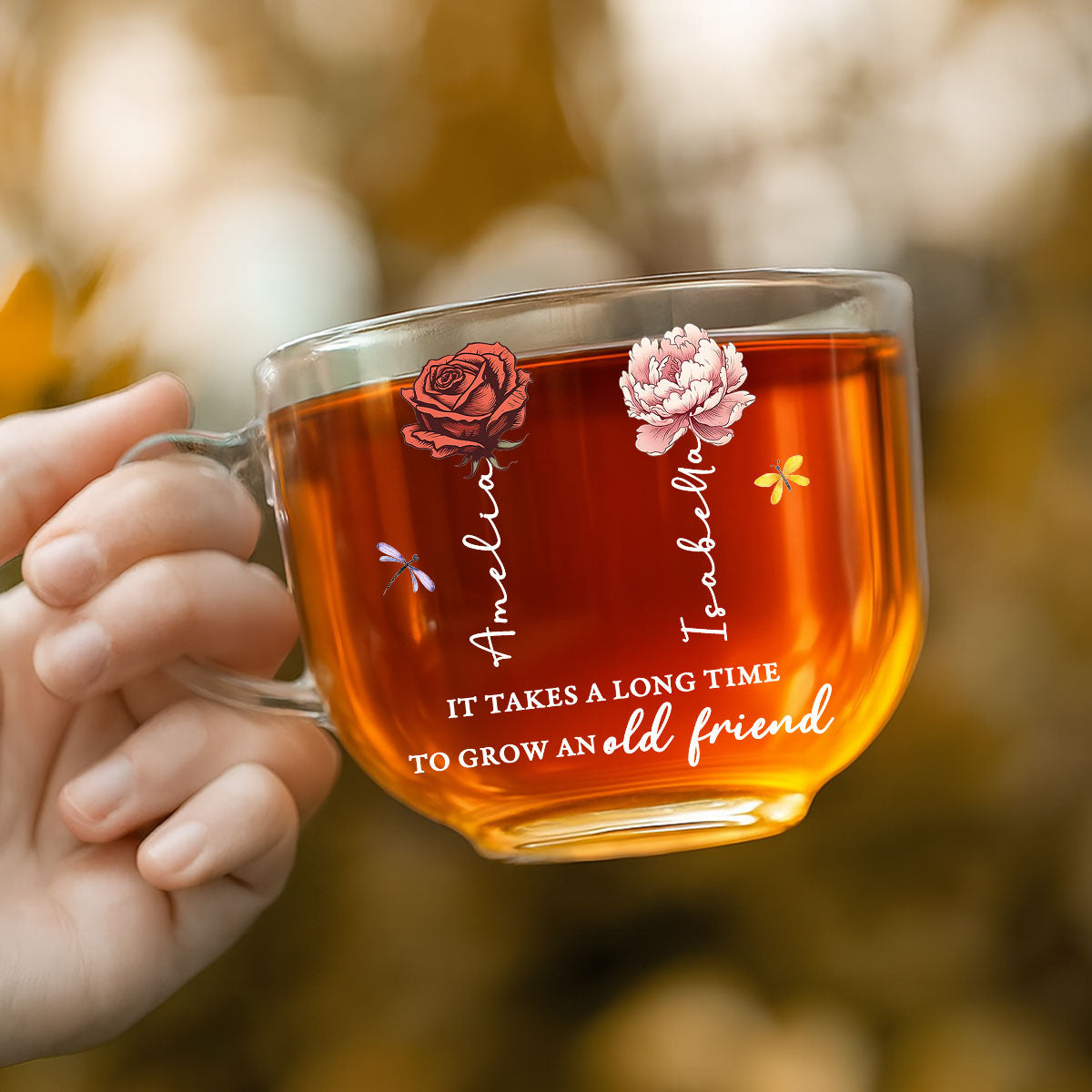 It Takes A Long Time - Personalized Custom Glass Tea Cup