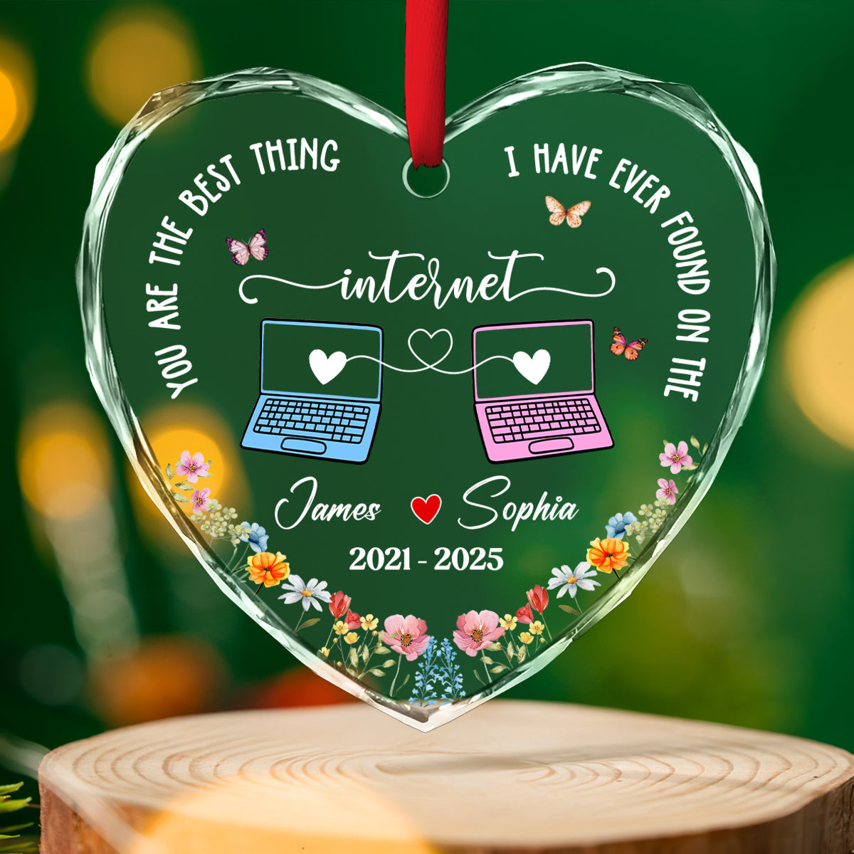 Online Lover - Personalized Custom Glass Ornament
