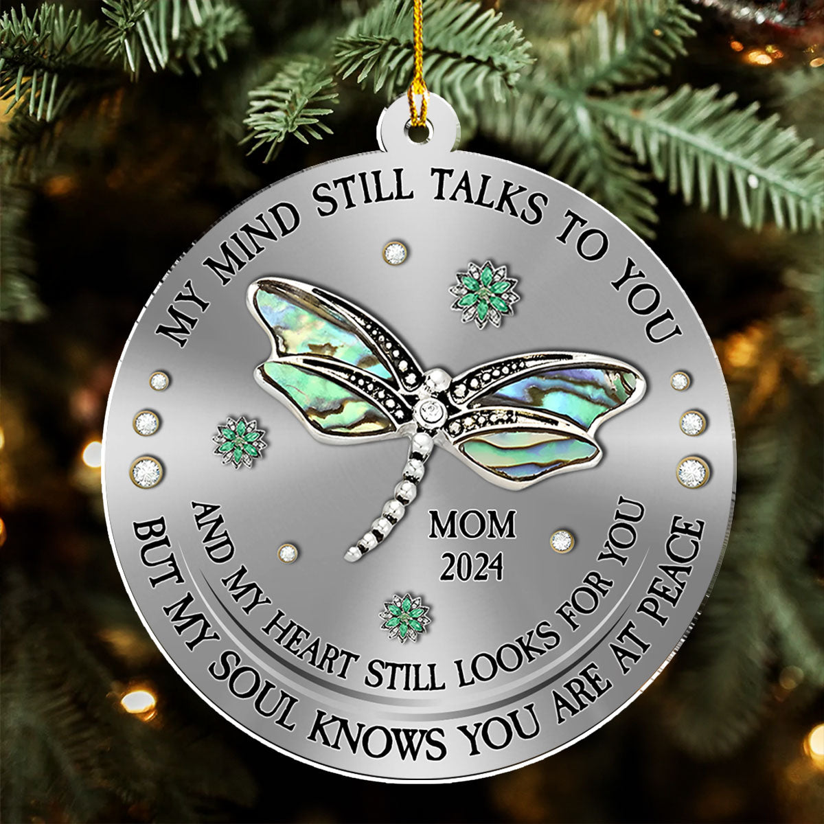 Dragonfly My Mind My Heart My Soul Version 2 - Personalized Custom Acrylic Ornament