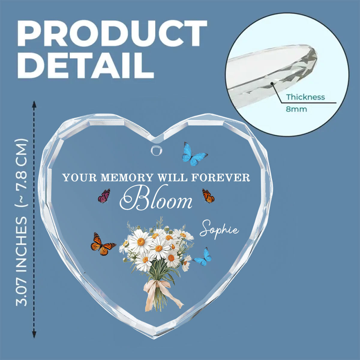 Your Memory Will Forever Bloom - Personalized Custom Glass Ornament