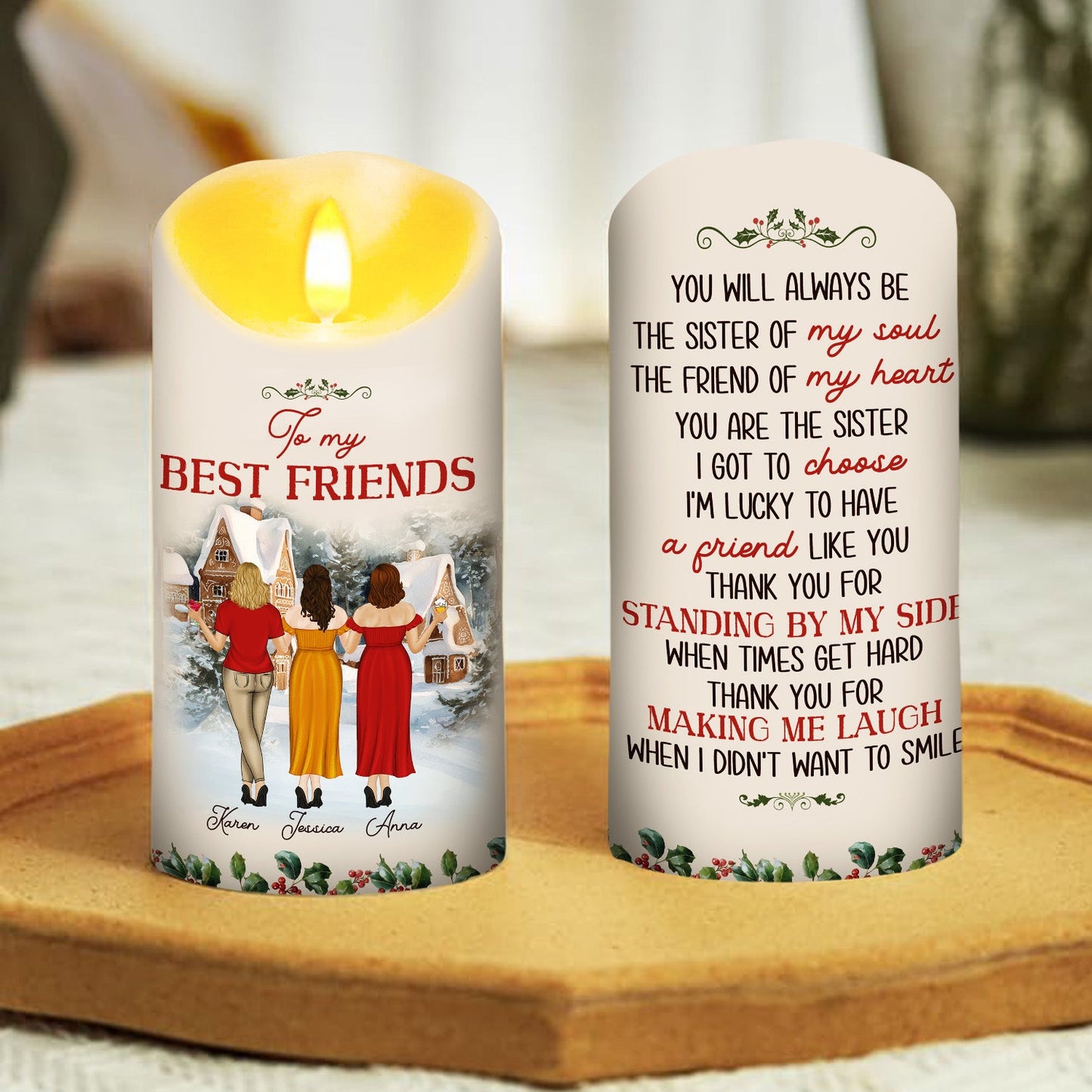 Christmas Cozy Crew - Personalized Custom LED Candle