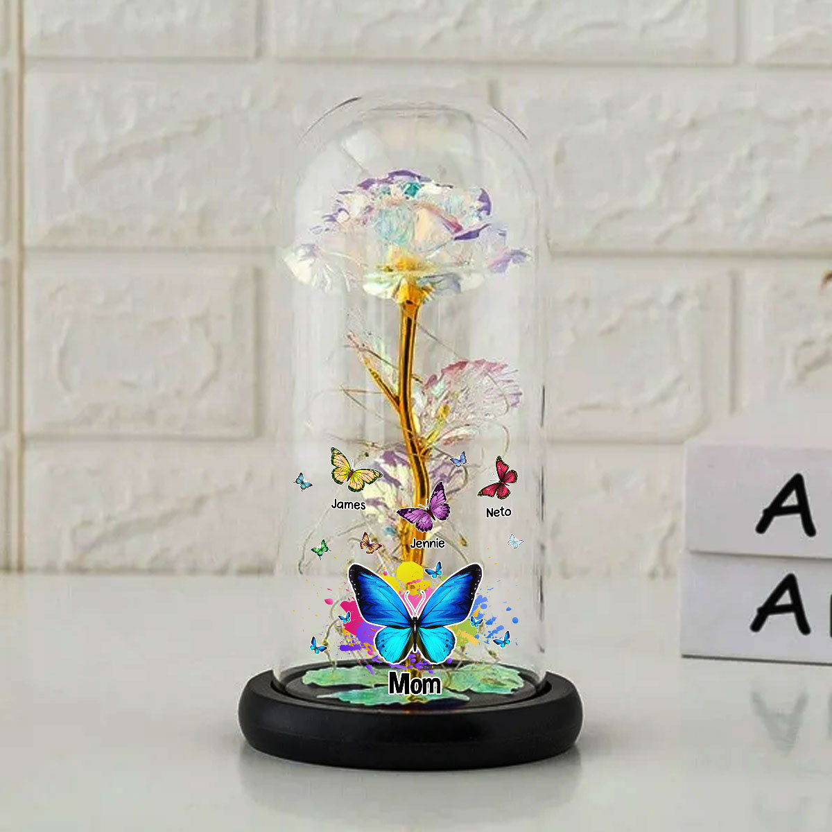 Lovely Butterfly - Personalized Custom Sparkly Rose