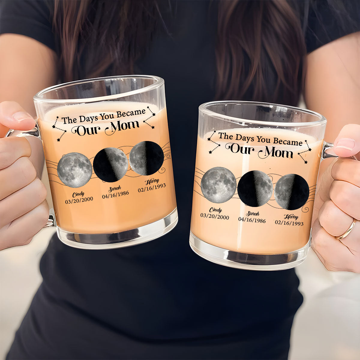 The Days You Became Our Mom - Personalized Custom Glass Mug