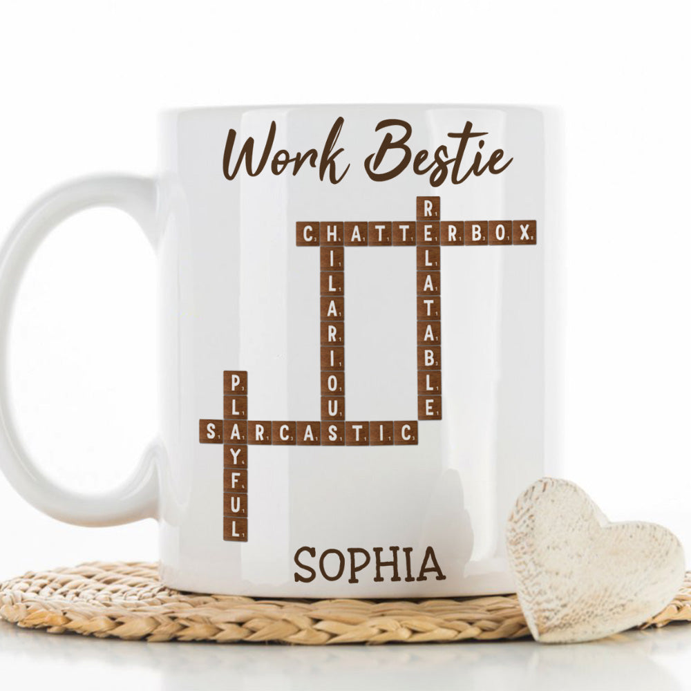 Work Bestie Crossword - Personalized Custom Coffee Mug