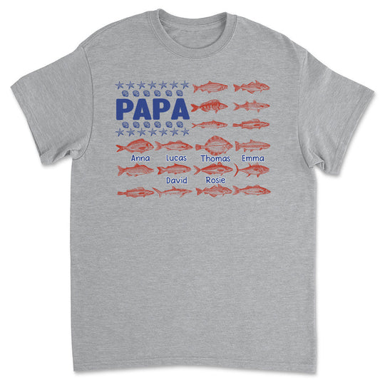 Fish and Sea Shells Papa - Personalized Custom Shirt