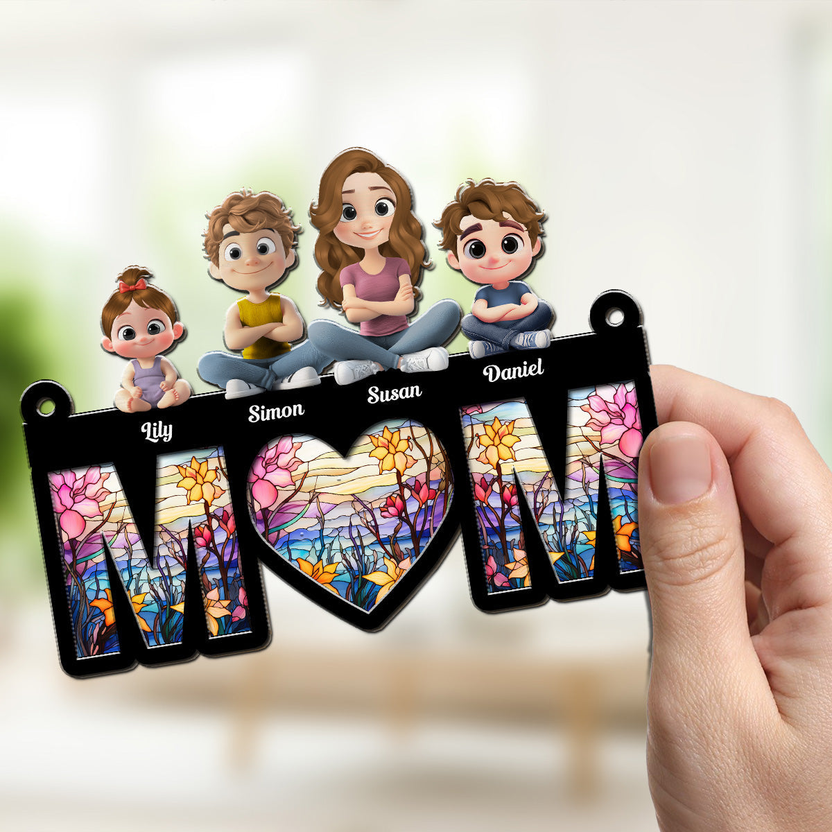 Love You Mom Grandma - Personalized Custom Suncatcher