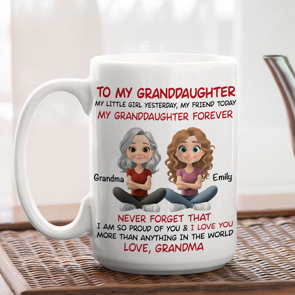 Granddaughter You Are My Little Girl Yesterday - Personalized Custom Coffee Mug