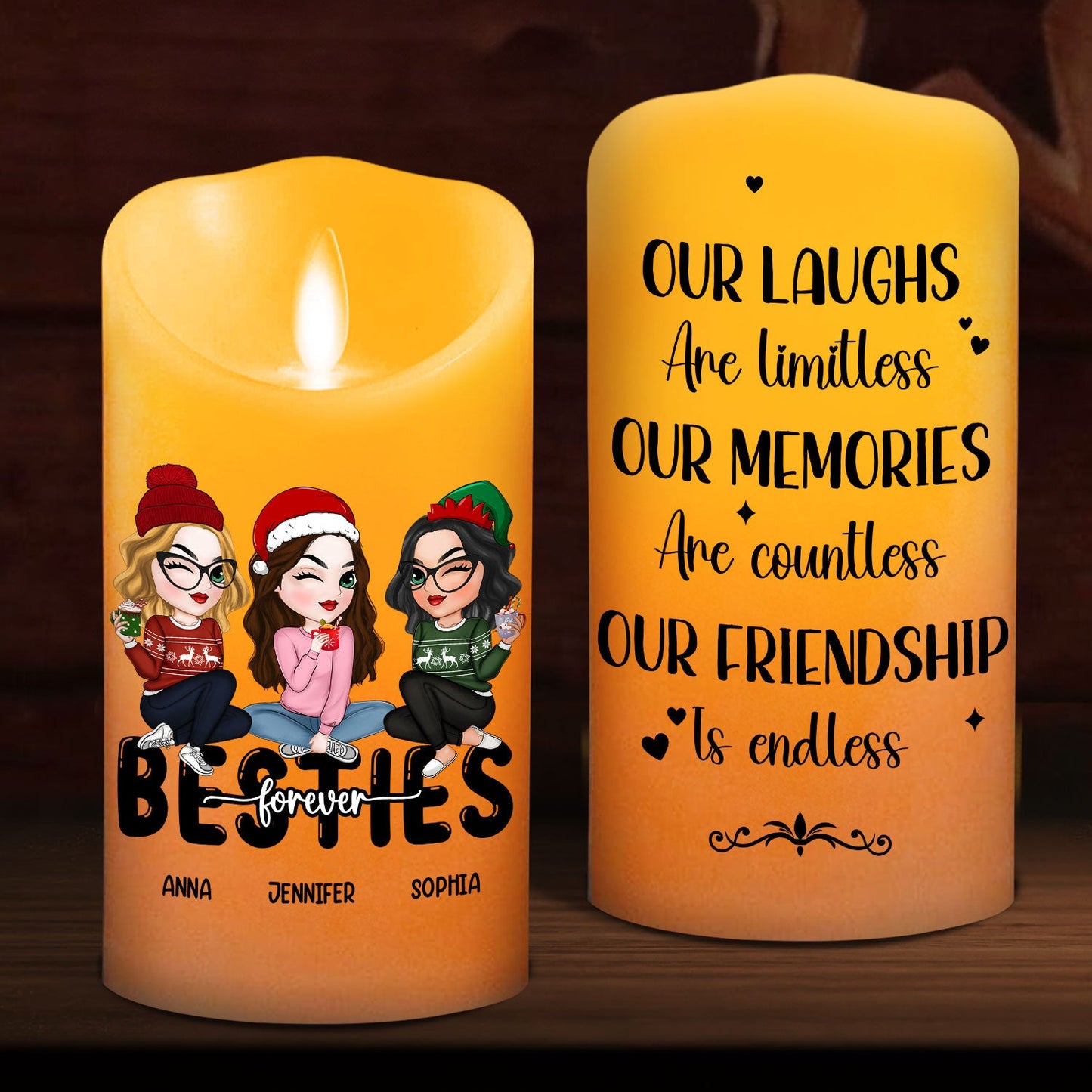 Friendship Is Endless - Personalized Custom LED Candle