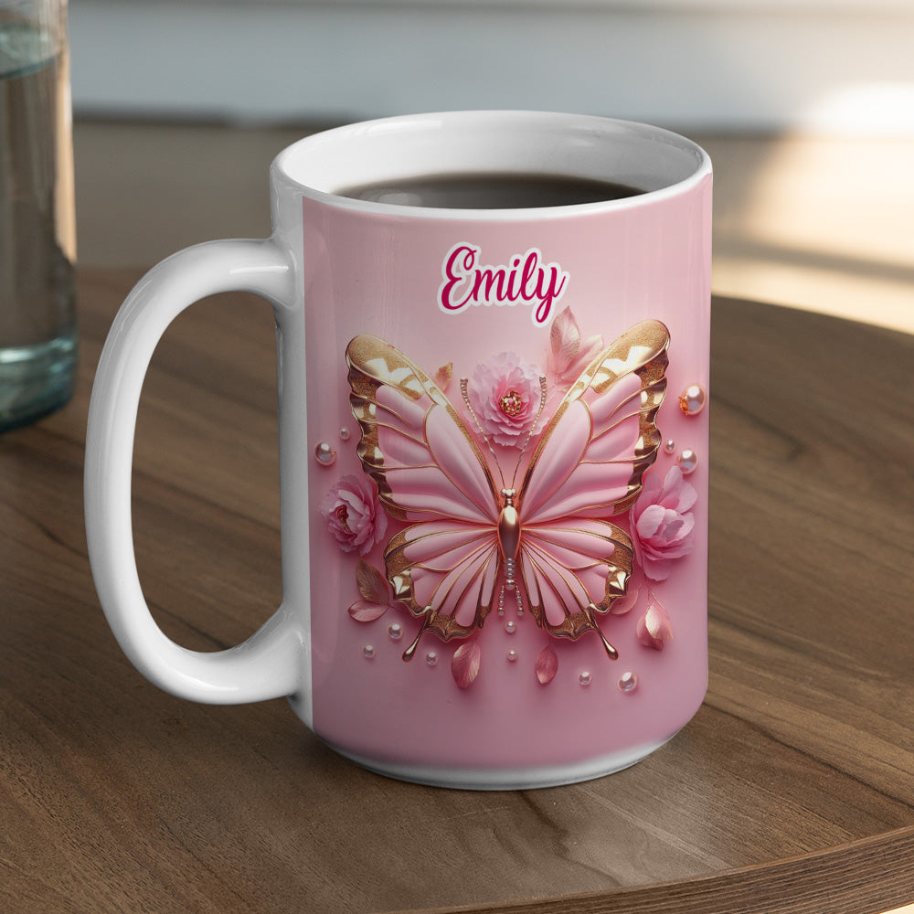 Butterfly Beautiful - Personalized Custom 3D Effect Coffee Mug