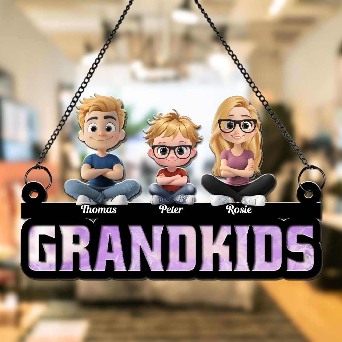 Grandkids Is My Sunshine - Personalized Custom Suncatcher