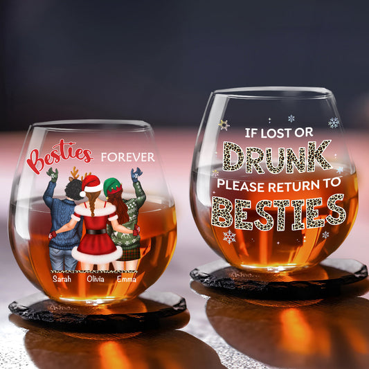 Bestie Drunk - Personalized Custom Wine Glass