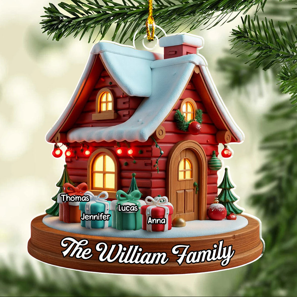 Ginger House - Personalized Custom 3D Effect Acrylic Ornament