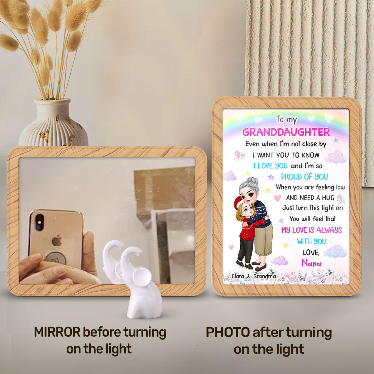 To My Granddaughter - Personalized Custom Magic Mirror