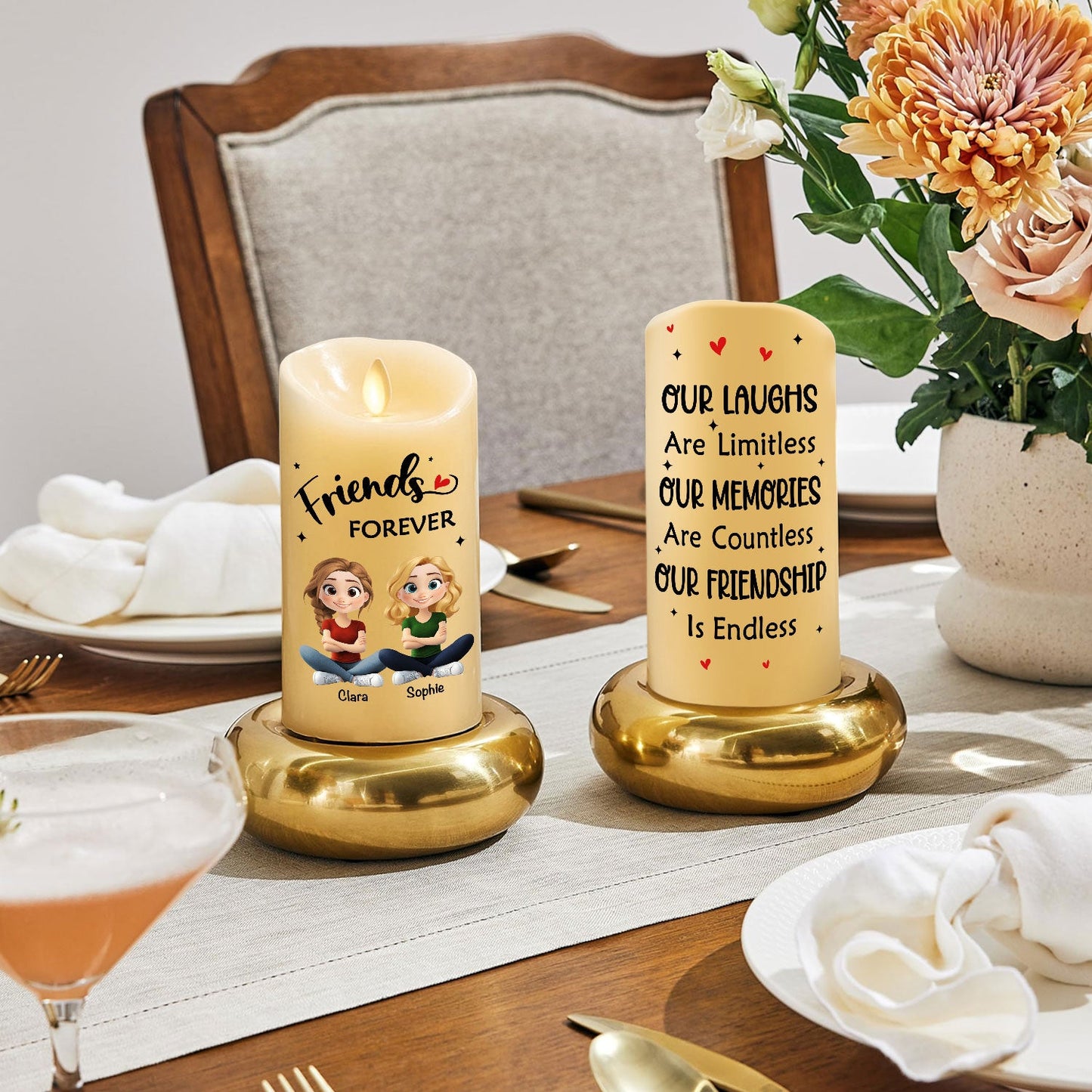 Limitless Friendship Glow - Personalized Custom LED Candle