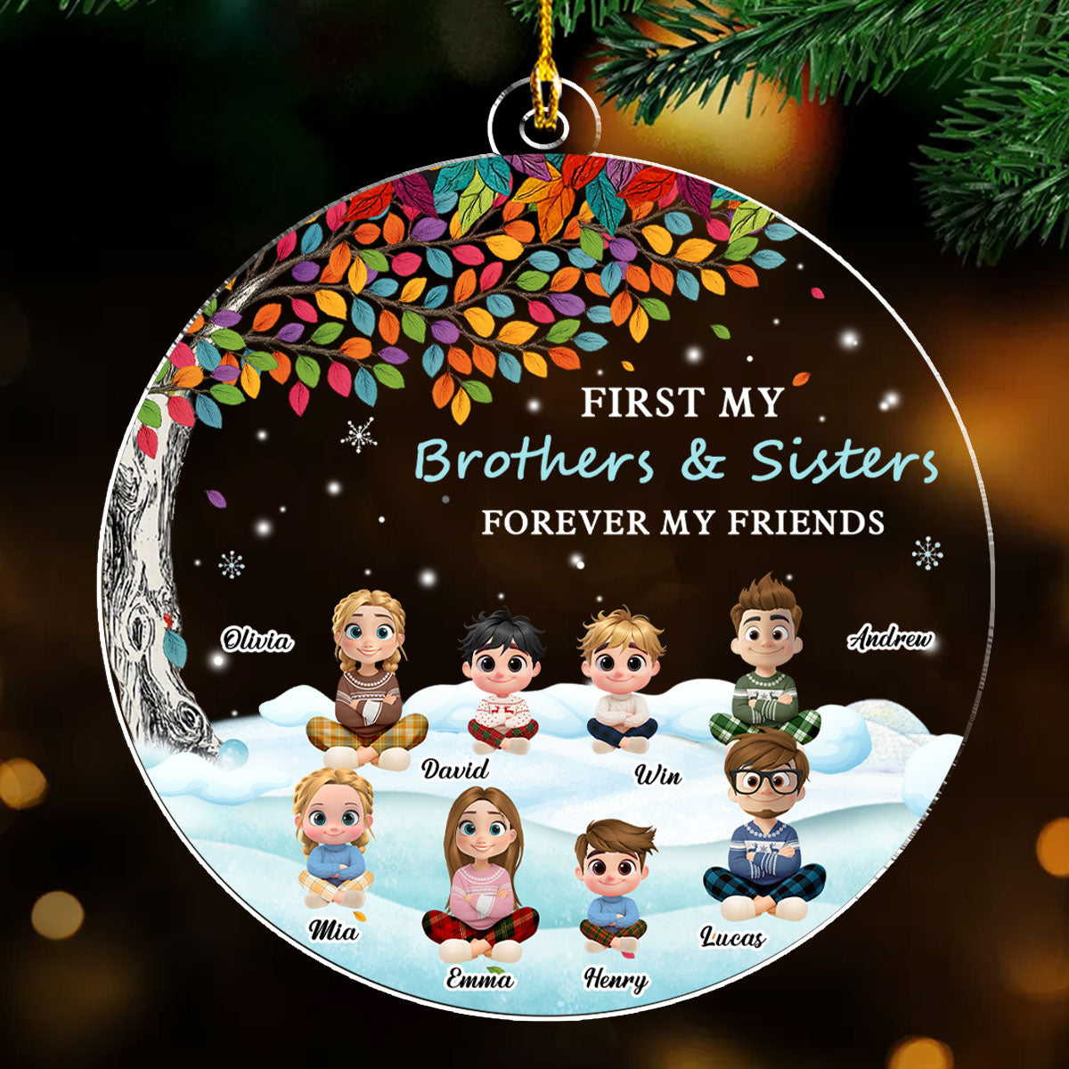 First Family Forever My Friends - Personalized Custom Acrylic Ornament