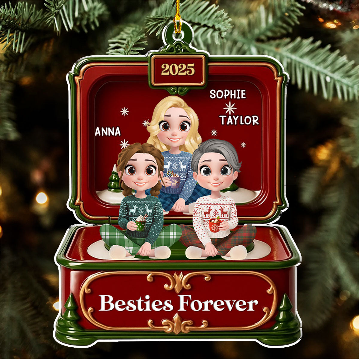 Sisters Forever - Personalized Custom Acrylic Ornament