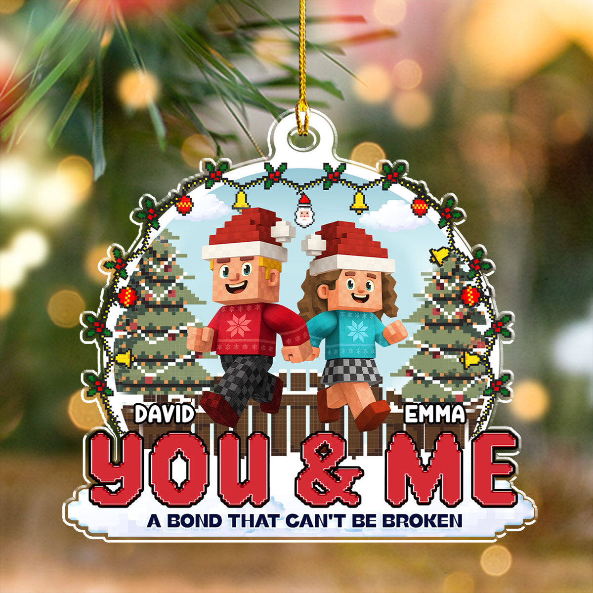 Us Against The World - Personalized Custom Acrylic Ornament