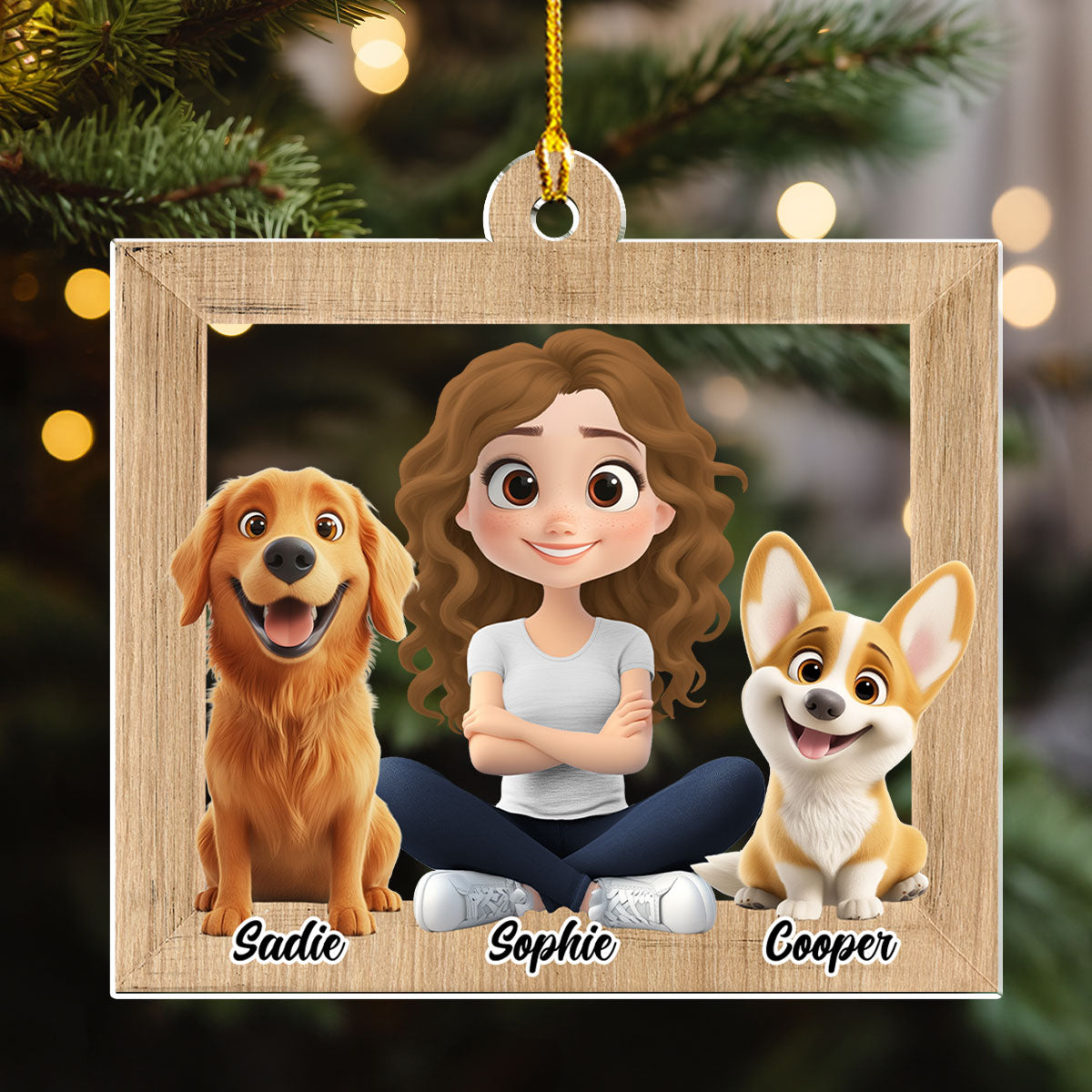 Cute Dog Mum - Personalized Custom Acrylic Ornament 