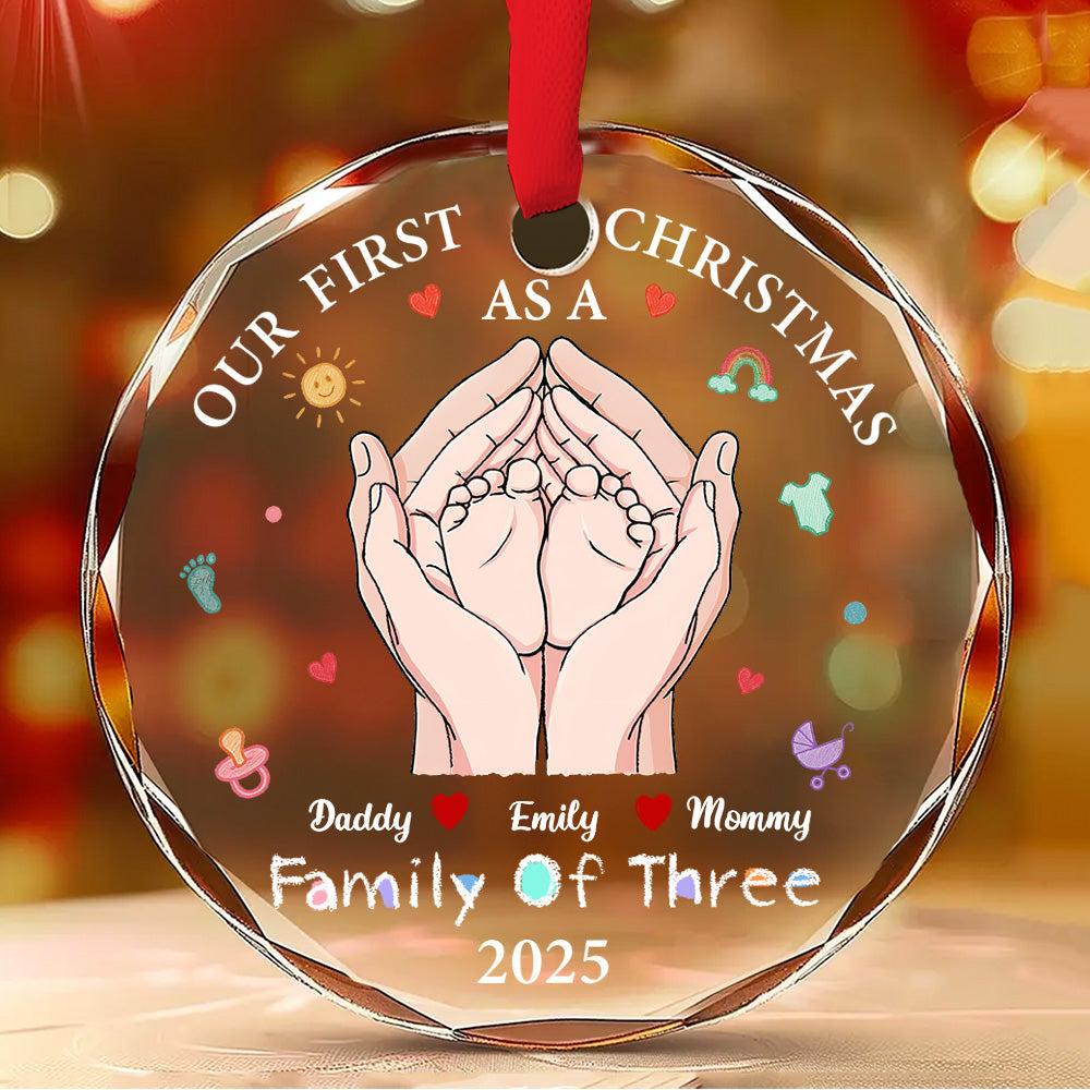 Our 1st Xmas Together - Personalized Custom Glass Ornament
