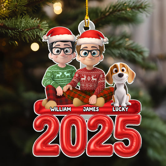 Us Love And Our Kid Pet - Personalized Custom Acrylic Ornament