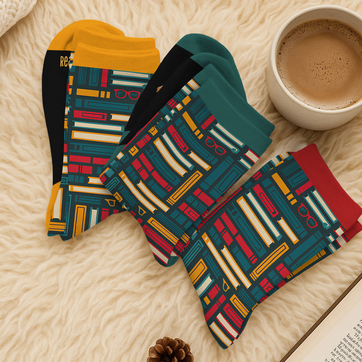 Love Books And Dog - Personalized Custom Crew Socks