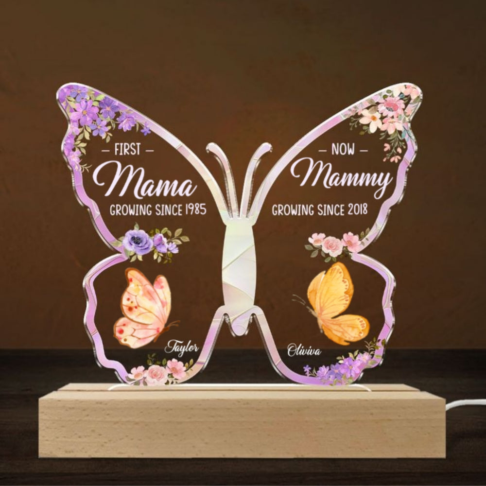 First Mom Now Great Grandma - Personalized Custom LED Light