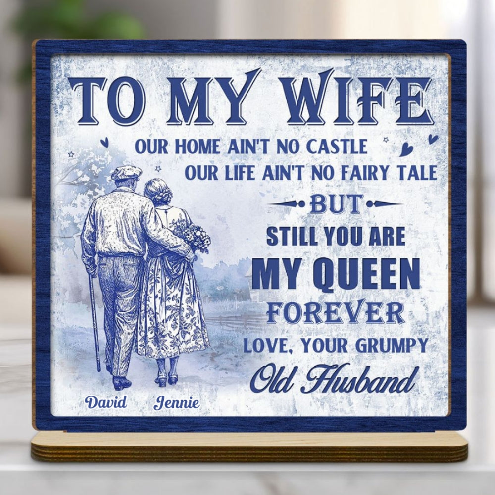 My Love - Personalized Custom 2-Layer Wood Plaque With Flat Base