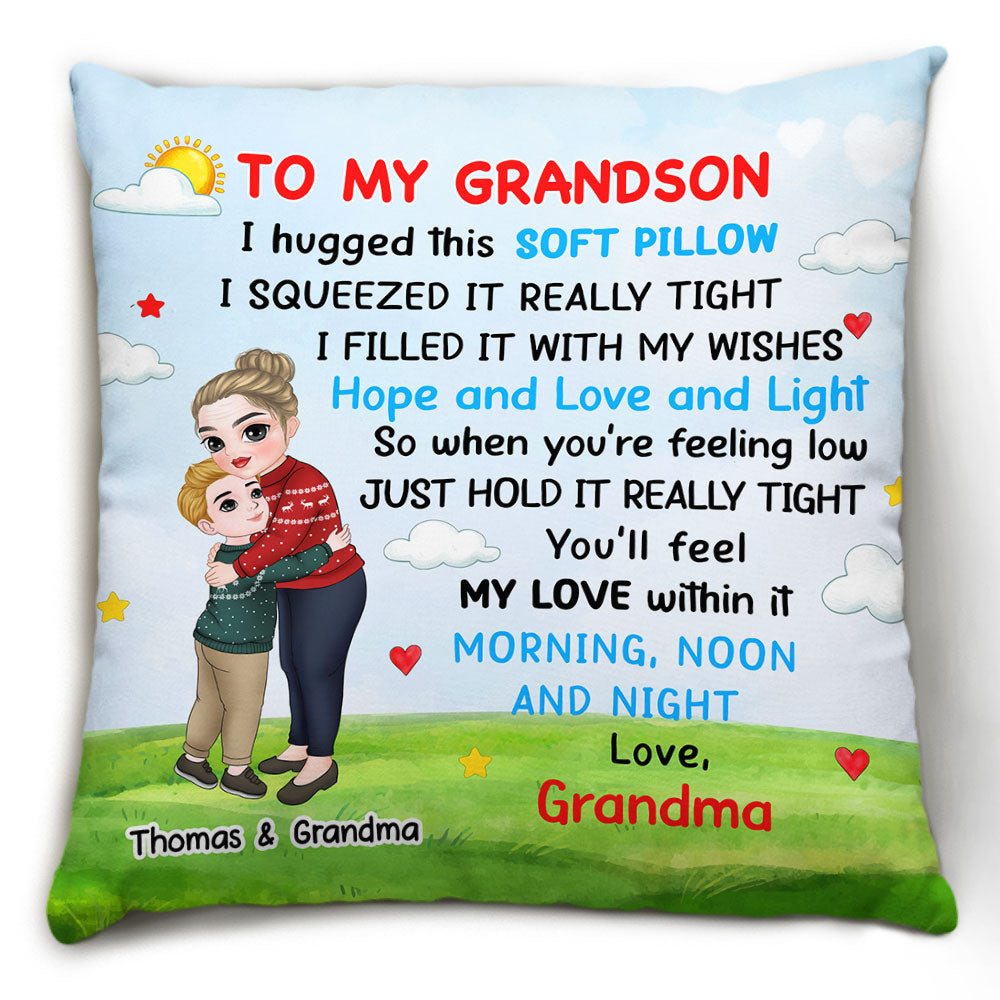 To My Grandson - Personalized Custom Pillow