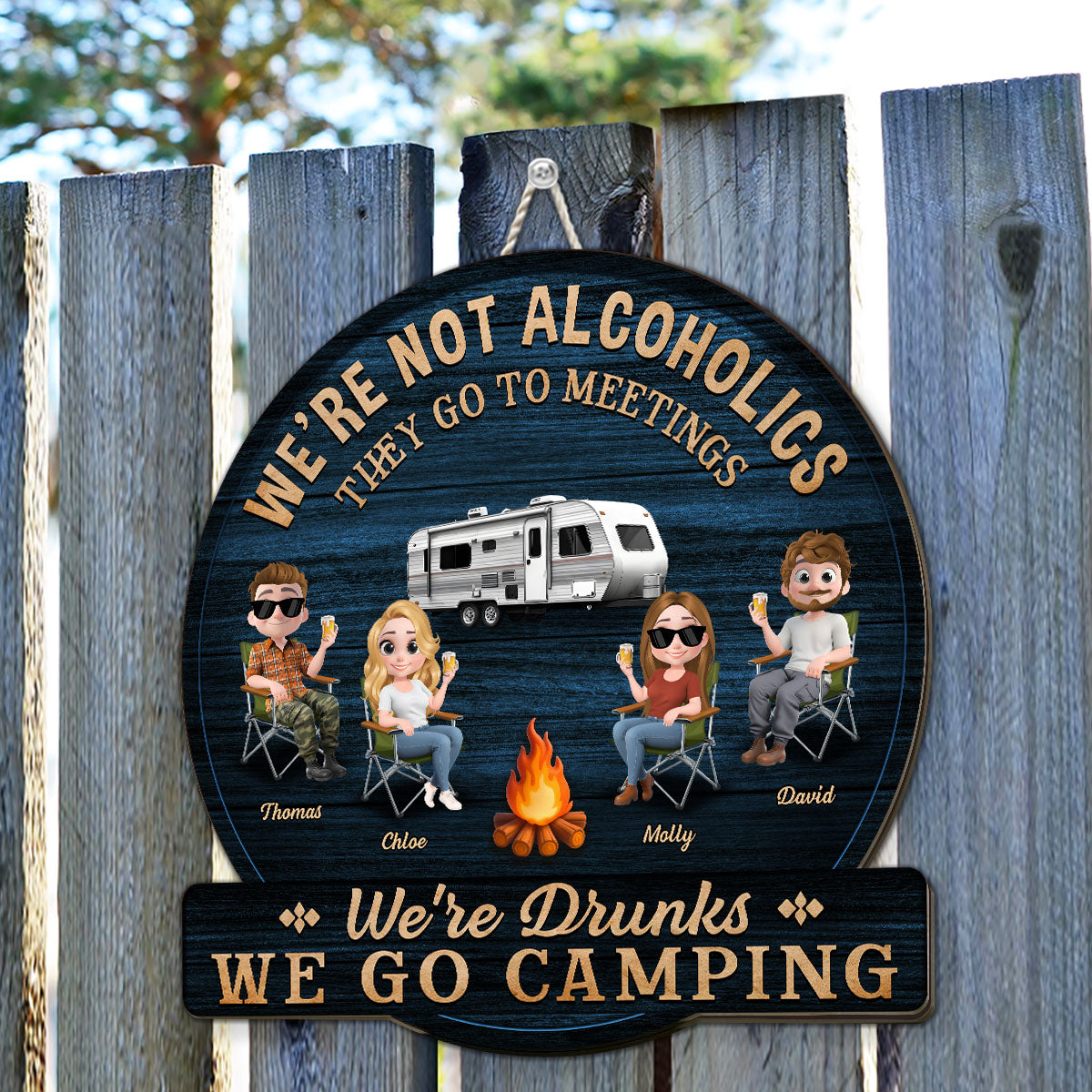 Camping Squad For Life - Personalized Custom Wood Sign