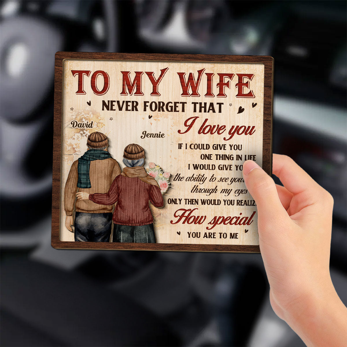 To My Wife - Personalized Custom Car Visor Clip