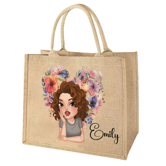Our Friendship Is The Sweetest Flower Of All - Personalized Custom Jute Tote Bag