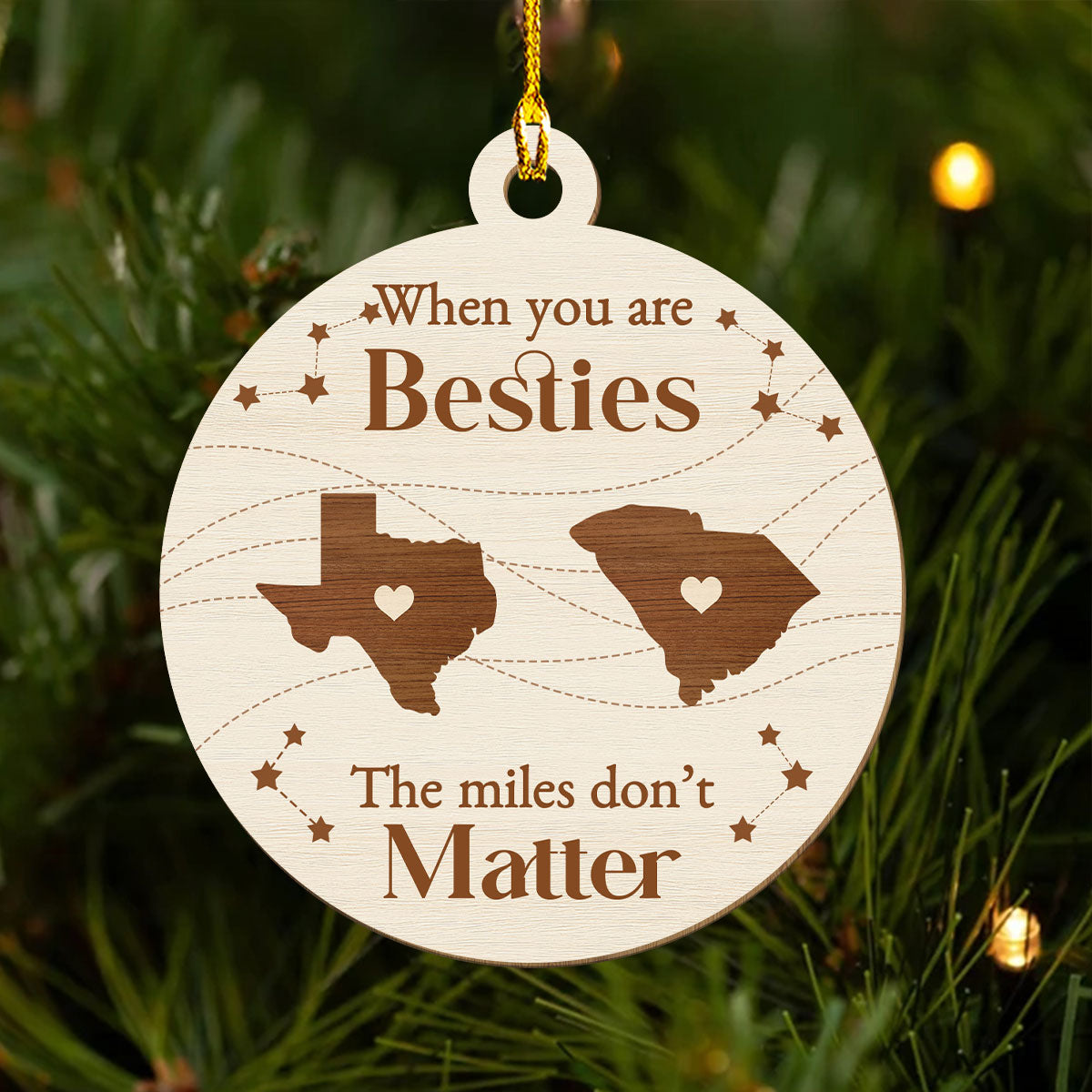 When You Are Family The Miles Do Not Matter - Personalized Custom Wood Ornament