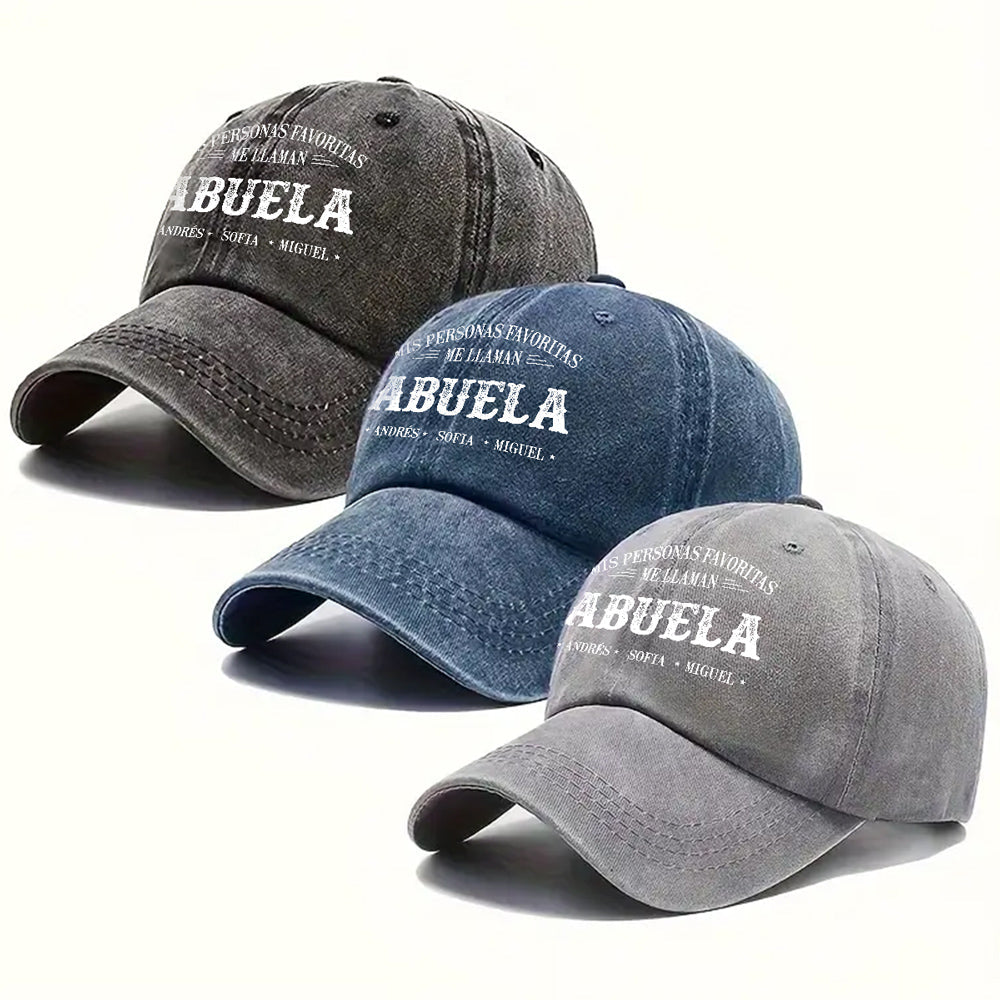 Mis Personas Favoritas Me Llaman Nana - Gorra de Mezclilla Vintage Lavada Personalizada