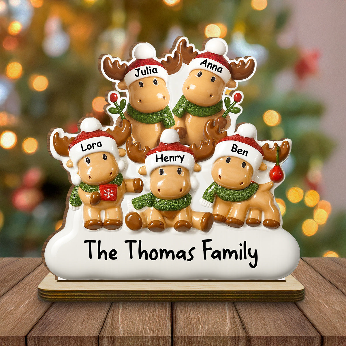 Cute Family - Personalized Custom 2-Layer Wood Plaque With Flat Base