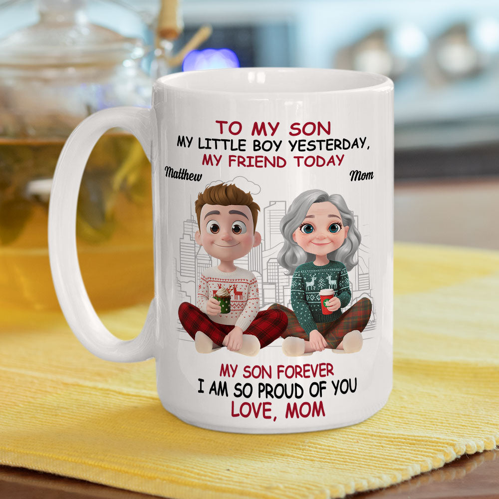 My Little Boy My Strength - Personalized Custom Coffee Mug
