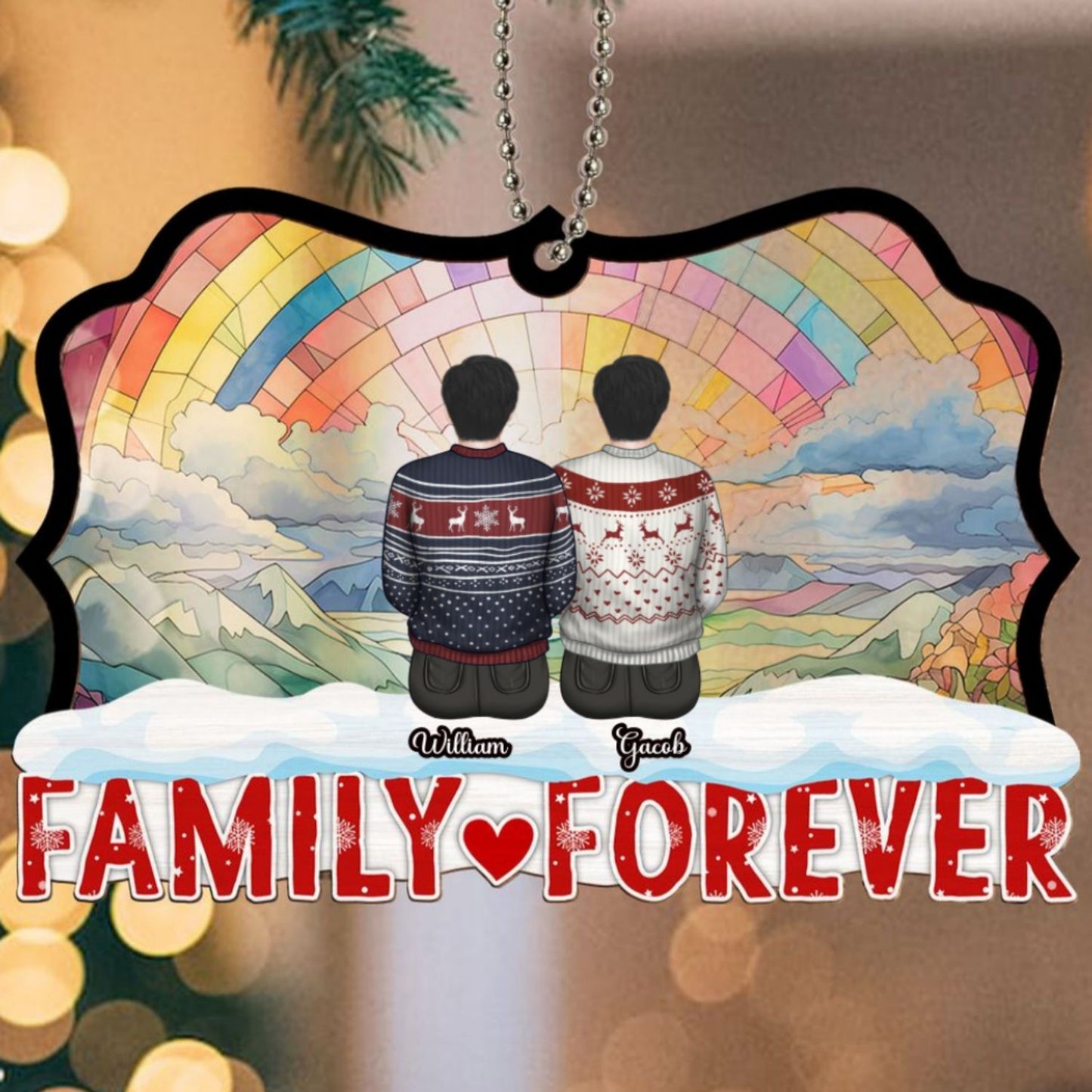 Together For A Lifetime - Personalized Custom Suncatcher Ornament