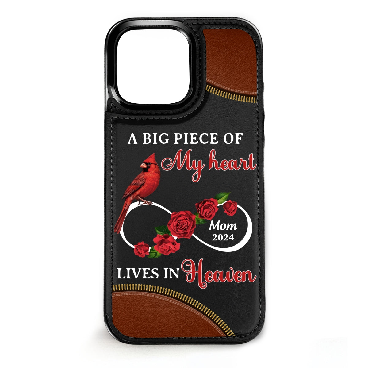 A Big Piece Of My Heart - Personalized Custom Leather Phone Case