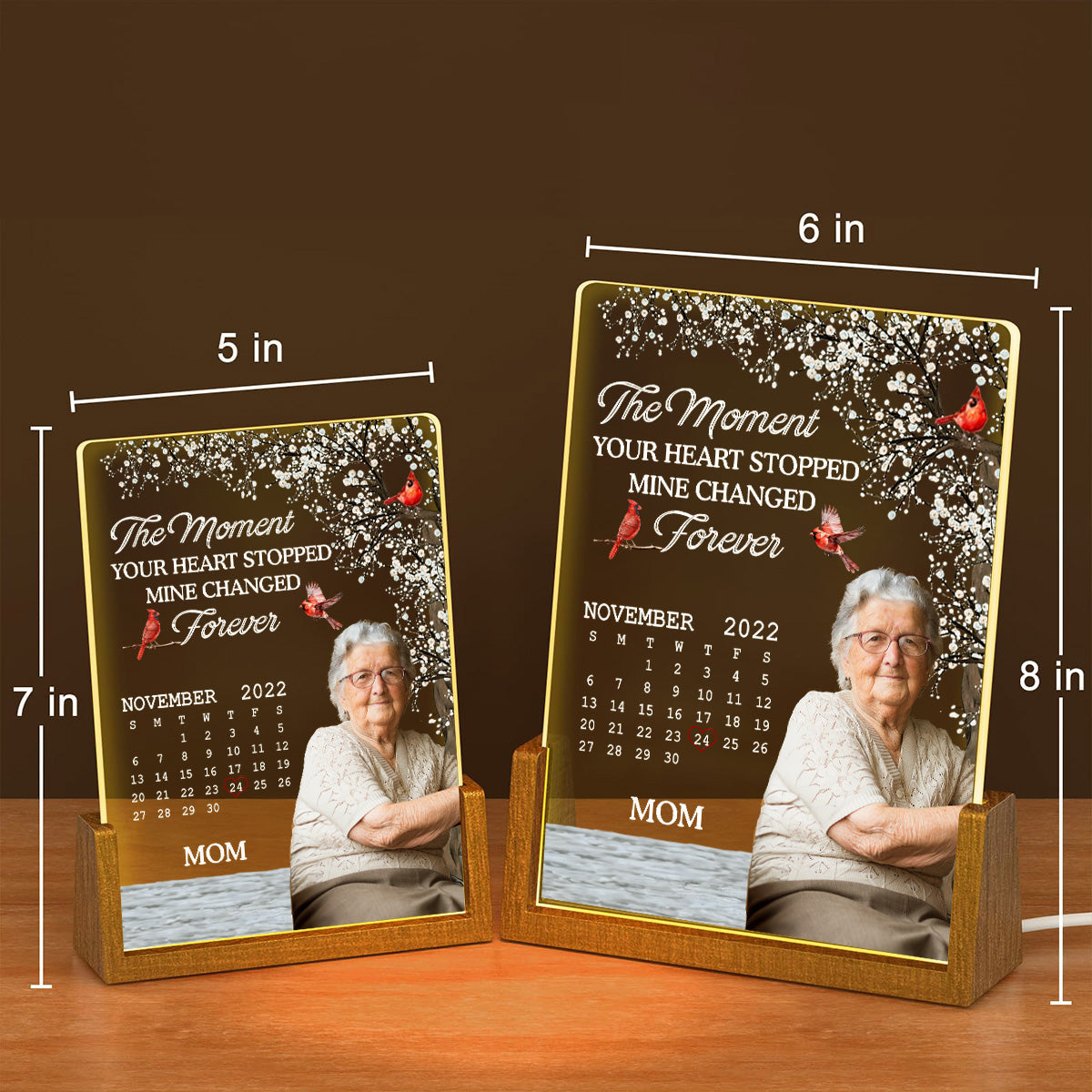 The Moment - Personalized Custom Plaque With Walnut Base