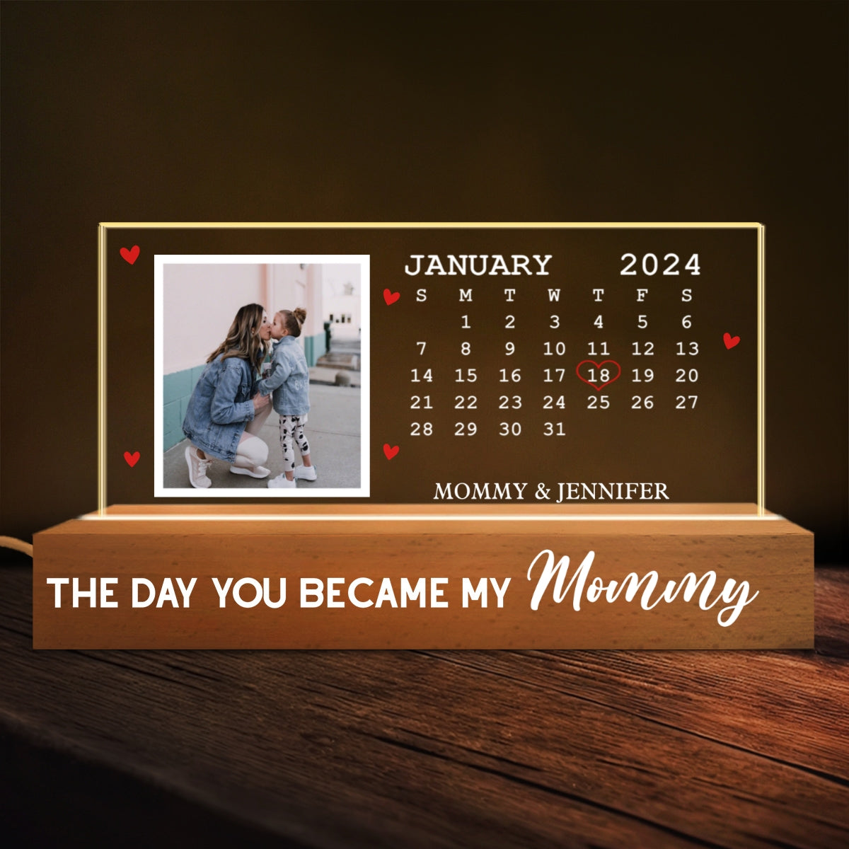 The Days You Became Mom - Personalized Custom Acrylic 3D LED Night Light