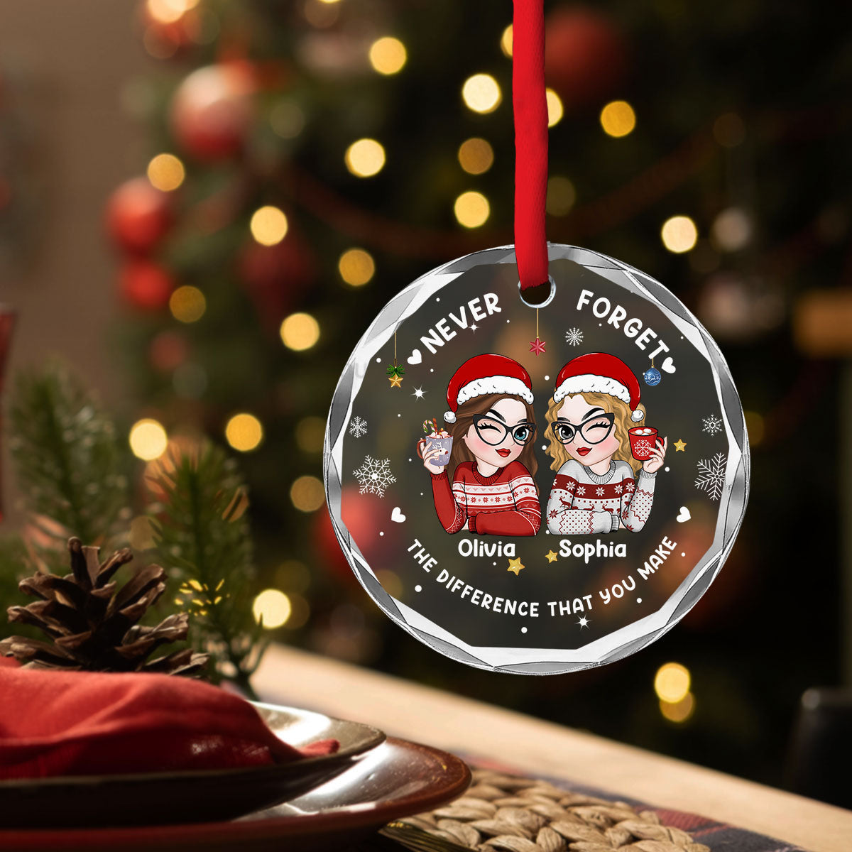 Coworker Forever - Personalized Custom Glass Ornament