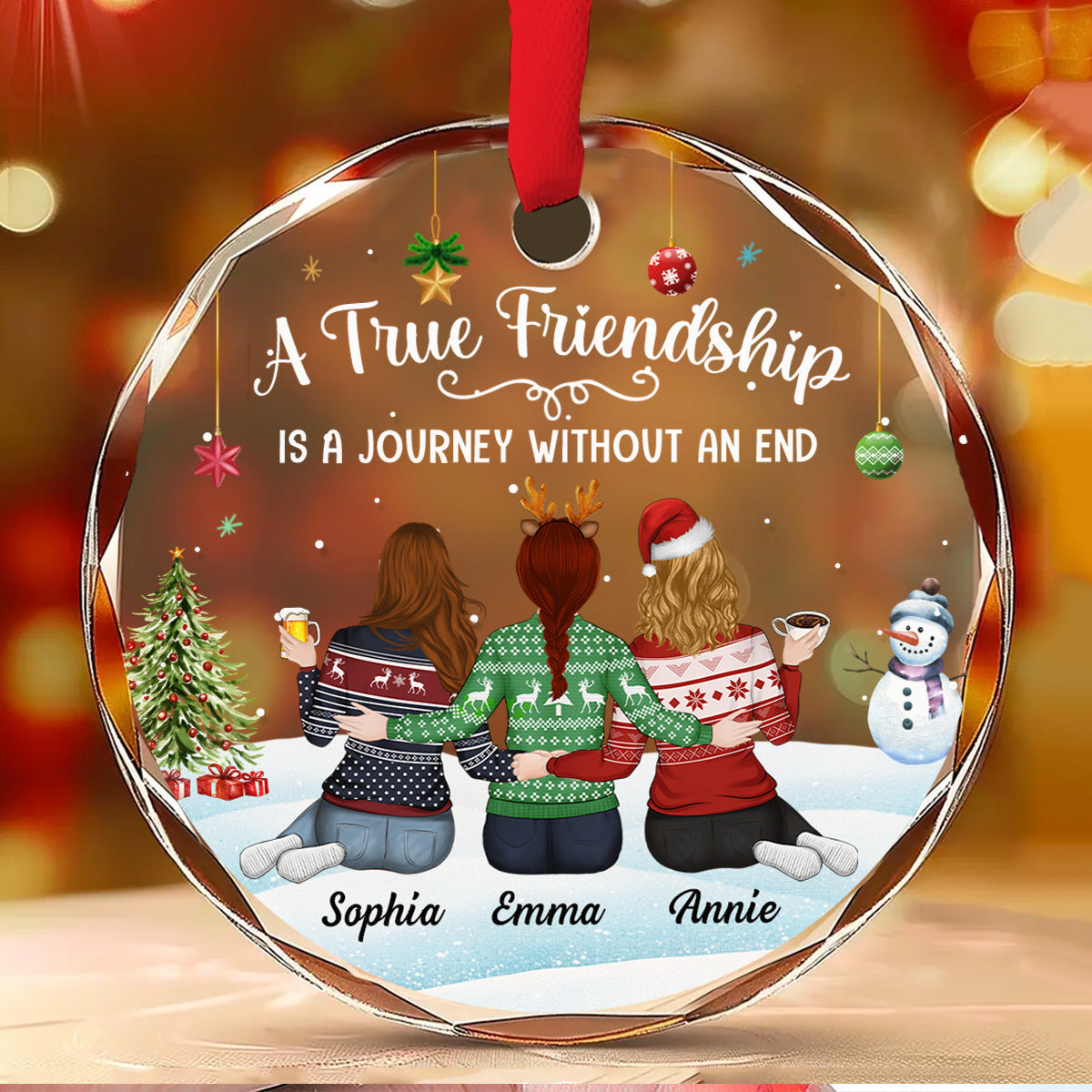 A Journey Without An End  - Personalized Custom Glass Ornament